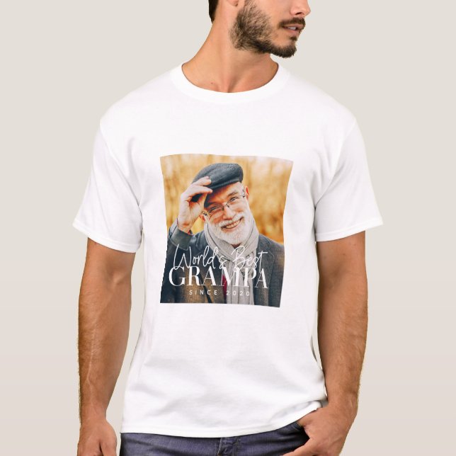 Camiseta Mejor Grampa del mundo desde la moderna foto de Mo (Anverso)