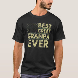Camiseta Mejor Gran Abuelo Camuflaje de Bandera Estadounide