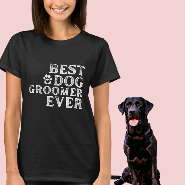 Camiseta Mejor Groomer de Perro que nunca arte de palabras (Subido por el creador)