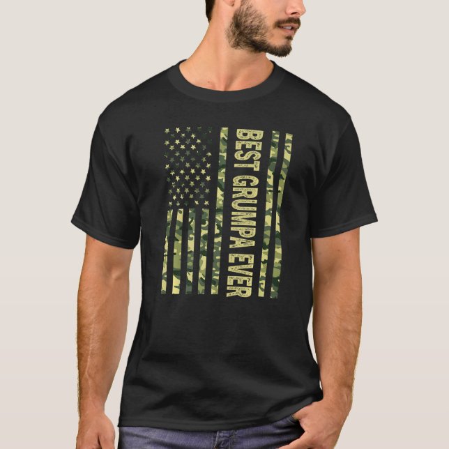 Camiseta Mejor Grumpa De La Bandera Estadounidense Abuelo F (Anverso)