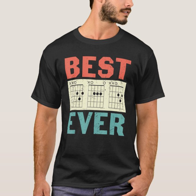 Camiseta Mejor Guitarra Jugando A Papá Guitarra (Anverso)