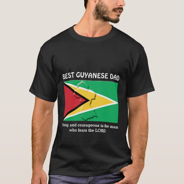 Camiseta MEJOR GUYANÉS DAD Fuerte valiente Personalizado (Anverso)