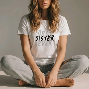 Camiseta Mejor Hermana de Todos los Tiempos Moderna Grunge 