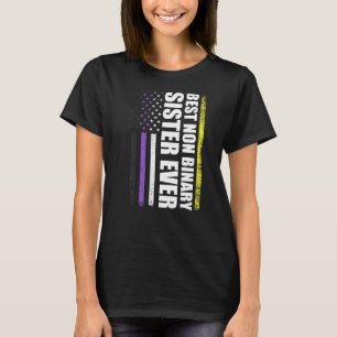 Camiseta Mejor Hermana No Binario Nunca Orgullo De Bandera