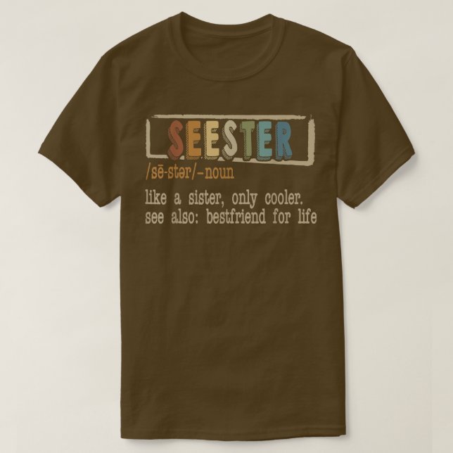 Camiseta Mejor Hermano del Diccionario Seester Definition S (Diseño del anverso)