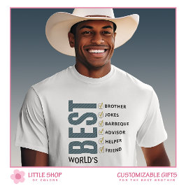 Camiseta Mejor Hermano del Mundo Lista de Verificación Pers