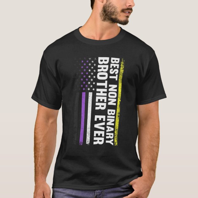 Camiseta Mejor Hermano No Binario Siempre Orgullo Gay Lgbt (Anverso)