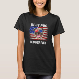 Camiseta Mejor Hermano Pug Que Nunca Bandera Estadounidense