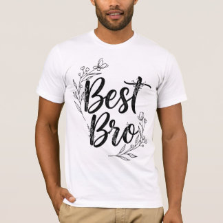 Camiseta Mejor Hermano Tipografía Floral Elegante 