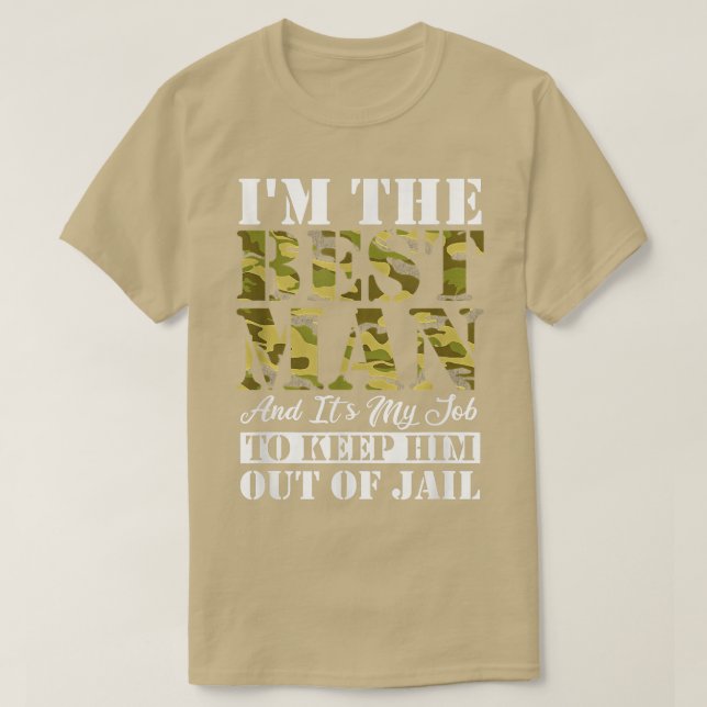 Camiseta Mejor hombre cárcel despedida de soltera camuflaje (Diseño del anverso)