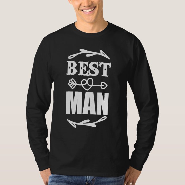 Camiseta Mejor Hombre Coincidiendo con la Flecha Cuta Boda  (Anverso)