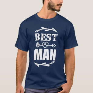 Camiseta Mejor Hombre Coincidiendo con la Flecha Cuta Boda 