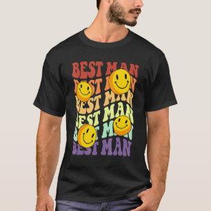 Camiseta mejor hombre sonrisa retro cara boda celebración b