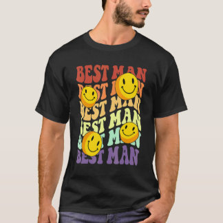 Camiseta mejor hombre sonrisa retro cara celebración de bod