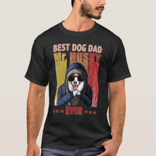Camiseta Mejor Husky Dog Dad Vida Día del Padre Vintage