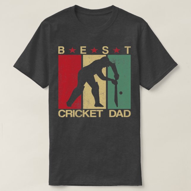Camiseta Mejor idea de regalo de regalo de Cricket Dad (Diseño del anverso)
