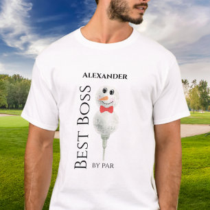 Camiseta Mejor Jefe de Par :Golf Ball Snowman Red Bowtie T-