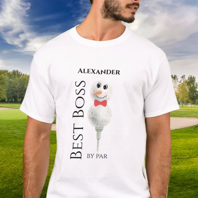 Camiseta Mejor Jefe de Par :Golf Ball Snowman Red Bowtie T- (Subido por el creador)