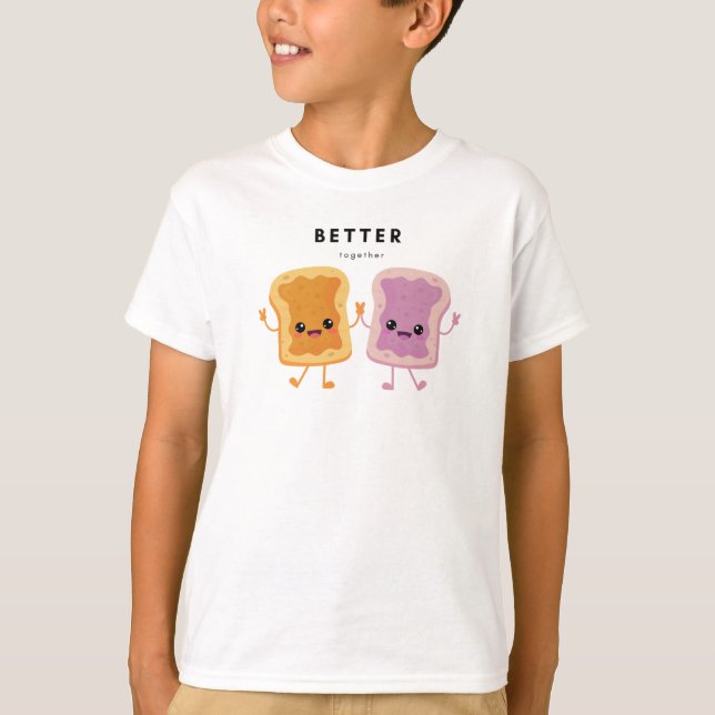 Camiseta Mejor Juntos Peanut Butter y Jelly Kids Shirt (Anverso)