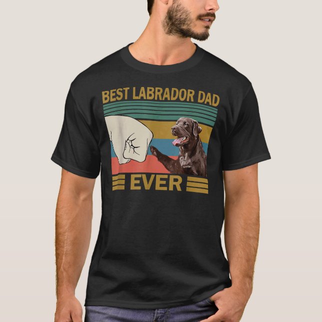 Camiseta Mejor Labrador papá retro labrador (Anverso)