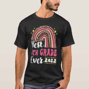 Camiseta Mejor Leopardo Arcoiris de 4º Grado Rosa 2022 de v