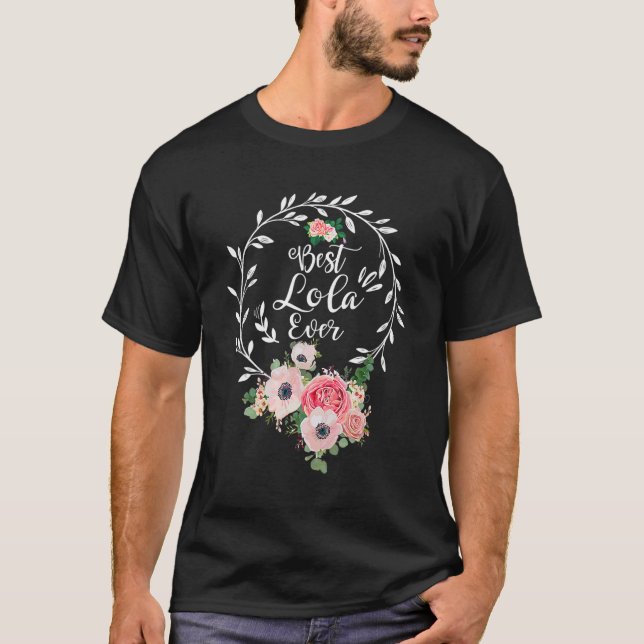 Camiseta Mejor Lola Decoración Floral Abuela (Anverso)