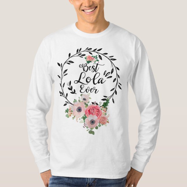 Camiseta Mejor Lola Decoración Floral Abuela (Anverso)