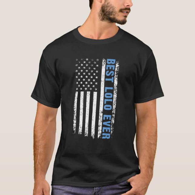 Camiseta Mejor Lolo 4 De Julio Bandera Estadounidense USA P (Anverso)