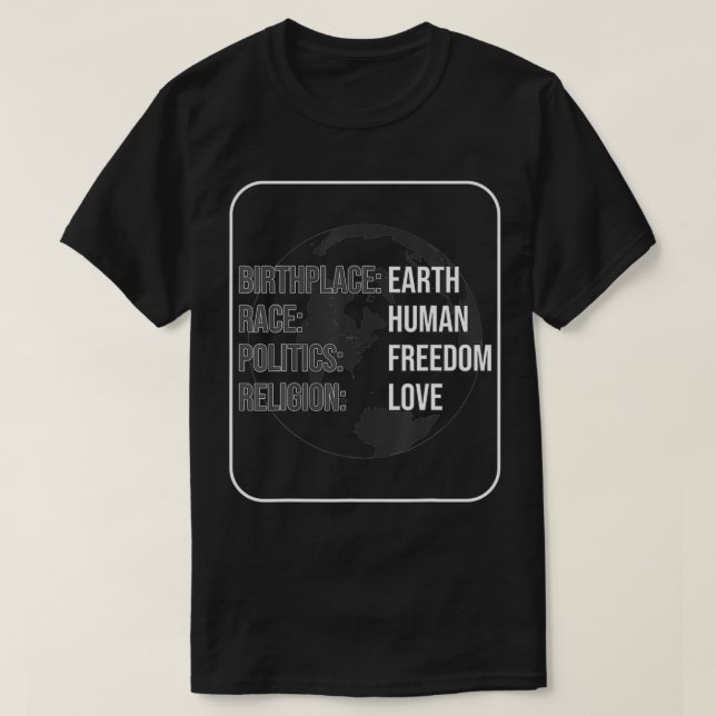 Camiseta Mejor lugar de nacimiento Tierra Raza Libertad Pol (Diseño del anverso)