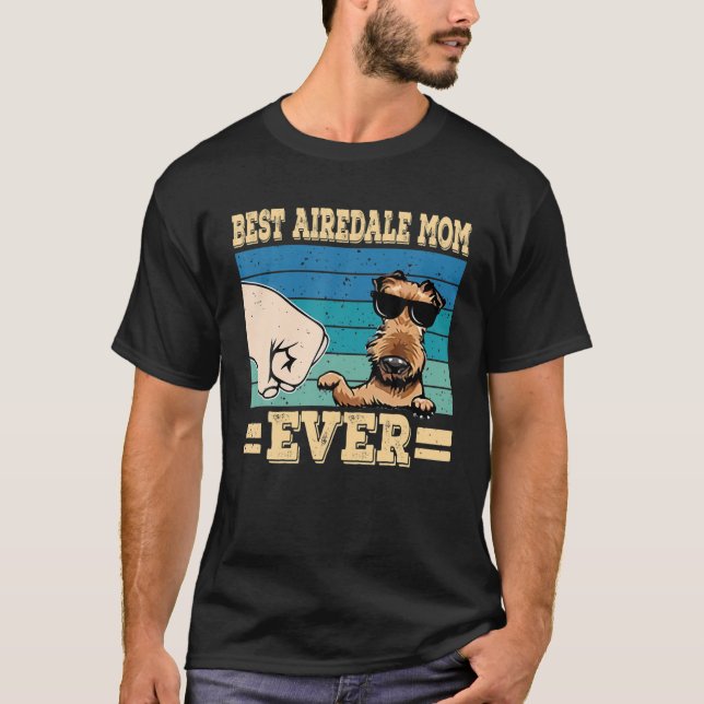 Camiseta Mejor Madre Airedale Ever Airedale Terrier Retro V (Anverso)