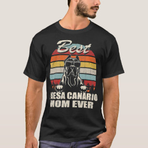 Camiseta Mejor Madre Canaria de Presa Retro de Perro de sie