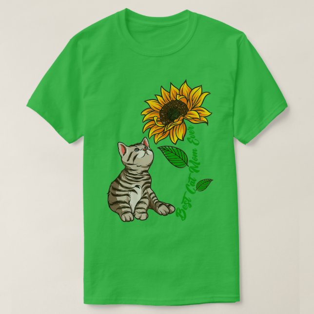 Camiseta Mejor Madre De Gato Que Nunca Madres De Girasol (Diseño del anverso)