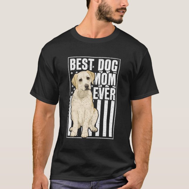 Camiseta Mejor Madre De Perro Jamás Labrador Amarillo Recup (Anverso)
