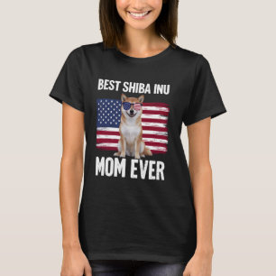 Camiseta Mejor madre inu shiba del 4 de julio de perro patr