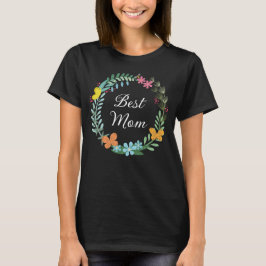 Camiseta Mejor Madre Madre Madre Floral Mariposa Verde Wrea