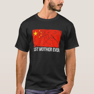 Camiseta Mejor madre retro jamás Bandera de China Mothe ang