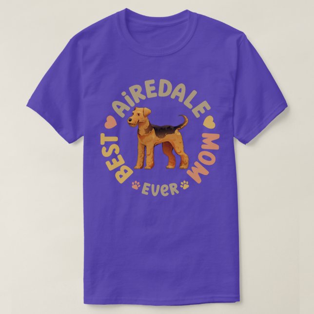 Camiseta Mejor Madre Terrier Airedale (Diseño del anverso)