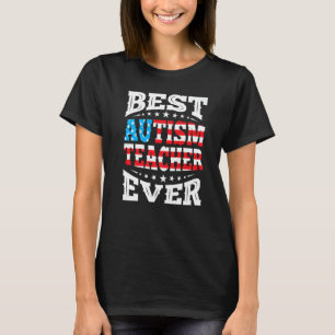 Camiseta Mejor maestro de autismo 4 de julio Usa América