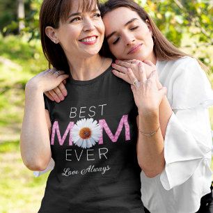 Camiseta Mejor Mamá Con Imagen Daisy Imprimir (Rosa V2)