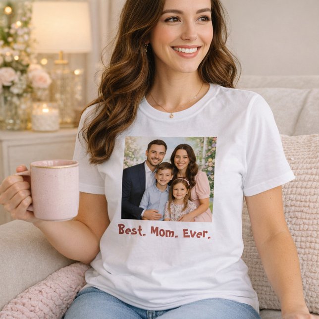 Camiseta Mejor Mamá con Retrato Familiar (Subido por el creador)
