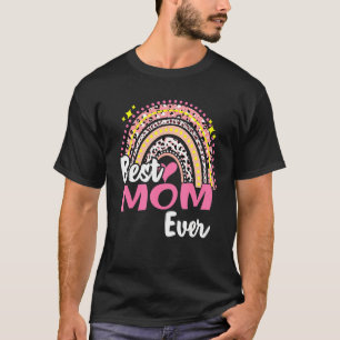 Camiseta Mejor Mamá Curiosa Madres Arcoiris De Leopardo Ros
