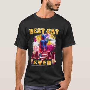 Camiseta Mejor Mamá de Gatos Divertido Vintage Retro Siames