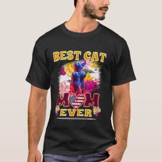 Camiseta Mejor Mamá de Gatos Divertido Vintage Retro Siames