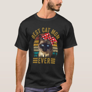 Camiseta Mejor Mamá de Gatos Retro Vintage Siamese Gato Lin