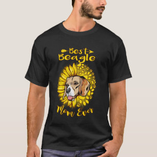 Camiseta Mejor Mamá de Perro Beagle del Sol Girasol Diverti