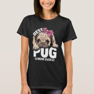 Camiseta Mejor Mamá De Pug Para Mujeres Y Chicas Regalo Tee