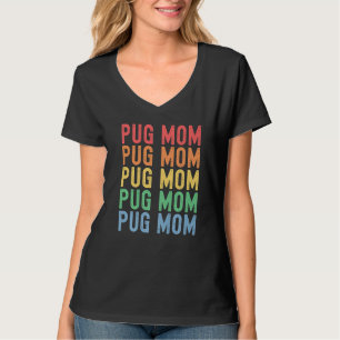 Camiseta Mejor Mamá de Pug Retro Perro Pug Mamá Te Amo Mamá