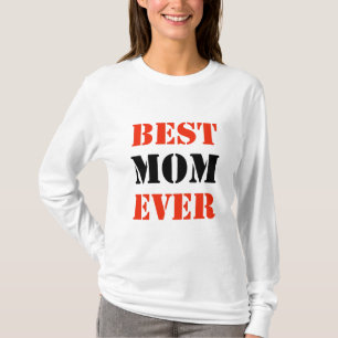 Camiseta Mejor Mamá De Tipografía Negra Y Roja