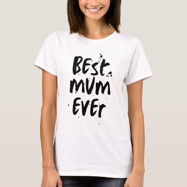 Camiseta Mejor Mamá del día moderno y simple de la madre (Anverso)