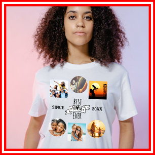 Camiseta Mejor Mamá del Mundo Collage de Fotos con Letra El